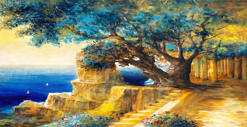 Trompe l'oeil PT 100821 - panorama sulla Costiera Amalfitana